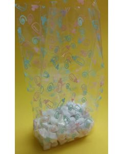 Close outs - Candy bags - 5" x 2.5" x 12" - Baby bottles baby blue and pink
