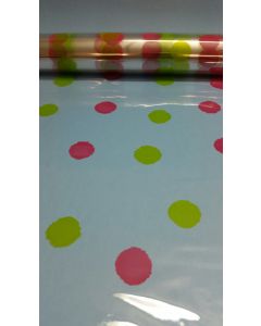Rolls - 40'' x 100' - Designs - Big lime and hot pink Dots