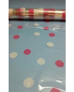 Rolls - 40'' x 100' - Designs - Big pink and white Dots