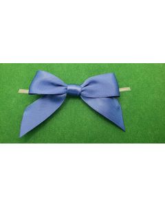 Blue Satin Twist tie bow