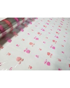 Close outs - Rolls - 30"x100' - Apples of my heart hot pink  and peach
