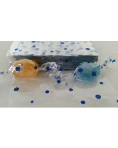 Caramel Candy Wrappers Sheets - 4” x 4”- Dots Blue