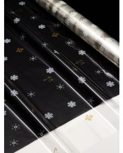 Rolls - 40'' x 1000' - Designs - Flakes and Canes Gold White