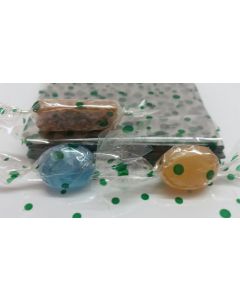 Caramel Candy Wrappers Sheets - 4” x 4”- Dots Green