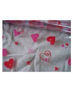 Rolls - 40'' x 500' - Designs - Groovy Hearts Hot Red and Hot Pink