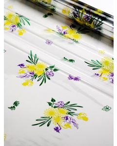 Rolls - 40'' x 500' - Designs -Precious Flowers Yellow Green Purple