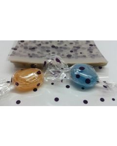 Caramel Candy Wrappers Sheets - 4” x 4”- Dots Purple
