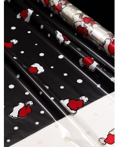 Rolls - 40'' x 100' - Designs - Santa Hats Red White Black