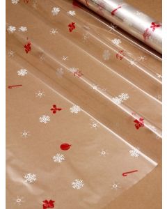 Rolls - 40'' x 500' - Designs - Flakes and Canes Red White