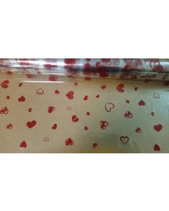 Rolls - 30'' x 100' - Designs - Small hearts Red