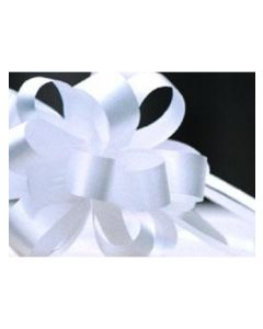 8'' Poly Embossed PullBow - White